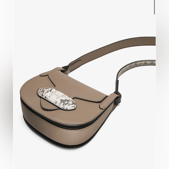 Michael Kors Collection Daria Small Leather and Snakeskin Saddlebag, NWT - Picture 5 of 6